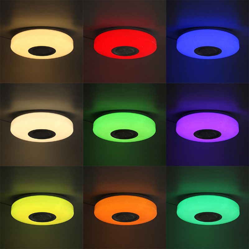 Bluetooth Wifi Led Mennyezeti Lámpa Rgb Zenei Hangszóró Szabályozható App Távoli Szoba