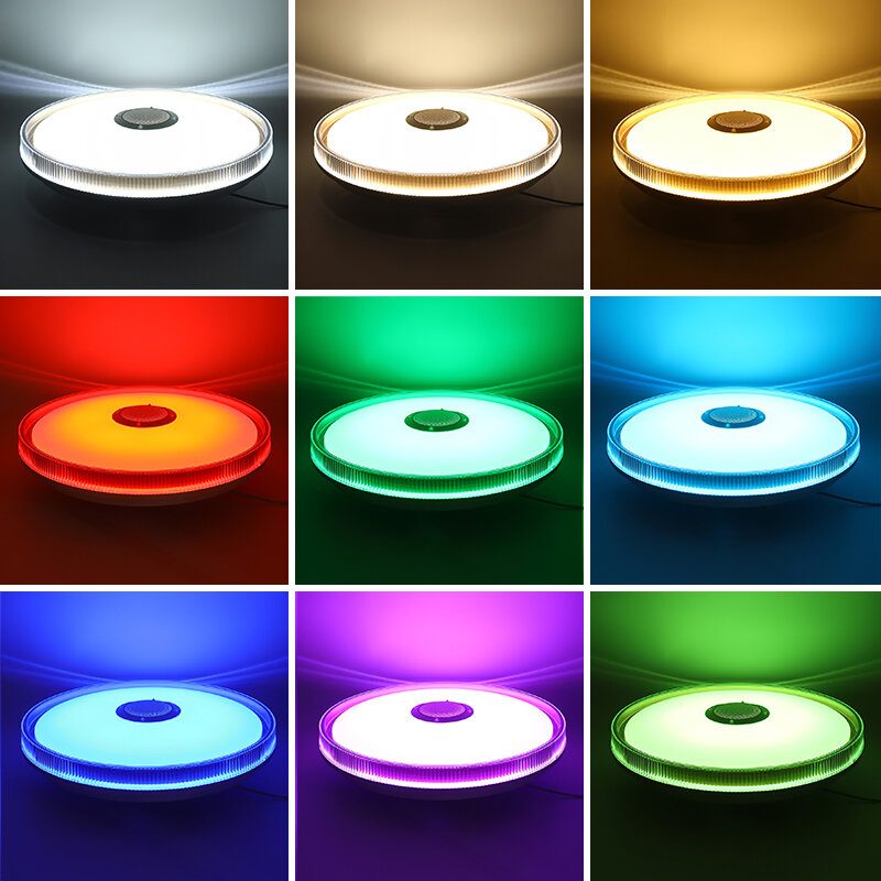 Bluetooth Wifi Led Rgb Zene Mennyezeti Lámpa + Távirányító Konyhához Hálószoba Fürdőszobához 85-265v/220v/110-220v