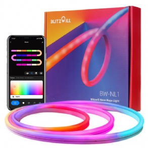 Bw-nl1 Neon Led Csíkos 3m Rgbic Lámpák Zeneszinkronizálással Diy Design App És Távirányító Dolgozzon Az Alexa Google Assistant Neoncsíkos Lámpával Nappali Játék Fali Dekorációhoz