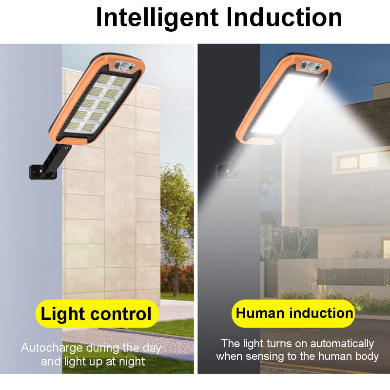 Cob Led Napelemes Utcai Fali Lámpa Pir Mozgásérzékelős Szabályozható Kültéri Kertben