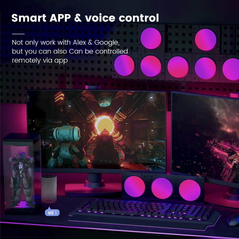 Colight Mix Ls168 Smart Led Fénypanelek Rgb Quantum Lights App Control Az Alexa Google Assistant Segítségével Működik