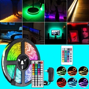 Dc12v 5m 2835 Smd Rgb Nem Vízálló Led Szalaglámpa + 24 Vagy 44 Gombos Infravörös Távirányító + Tápadapter