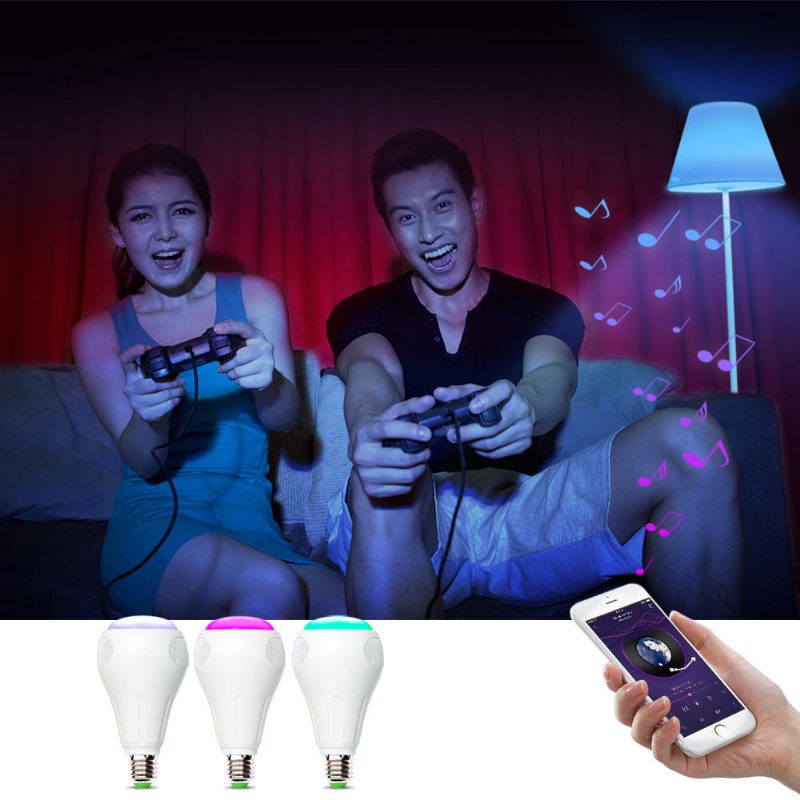 E27 12w Rgb+w+ww Smart Wifi App Control Led Izzóhangszóró Munkavégzés Alexa Ac110-240v