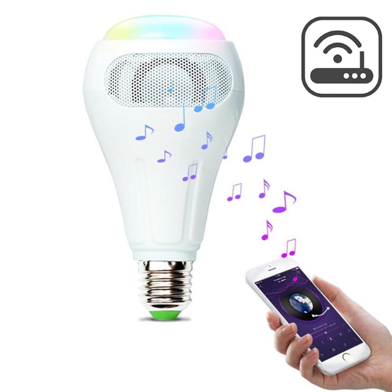 E27 12w Rgb+w+ww Smart Wifi App Control Led Izzóhangszóró Munkavégzés Alexa Ac110-240v