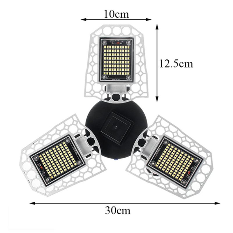 E27 80w Smd2835 Háromszárnyú Led Izzó Deformálható Összecsukható Indukciós Fényérzékelő Garázslámpa Ac100-277v