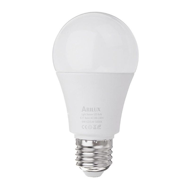 E27 A60 9w 620lm Meleg Fehér Tiszta Alkonyat Led Érzékelő Globe Izzó Ac100-240v