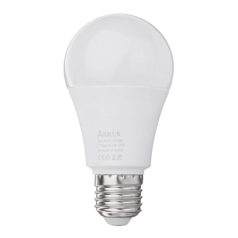 E27 A60 9w 620lm Meleg Fehér Tiszta Alkonyat Led Érzékelő Globe Izzó Ac100-240v