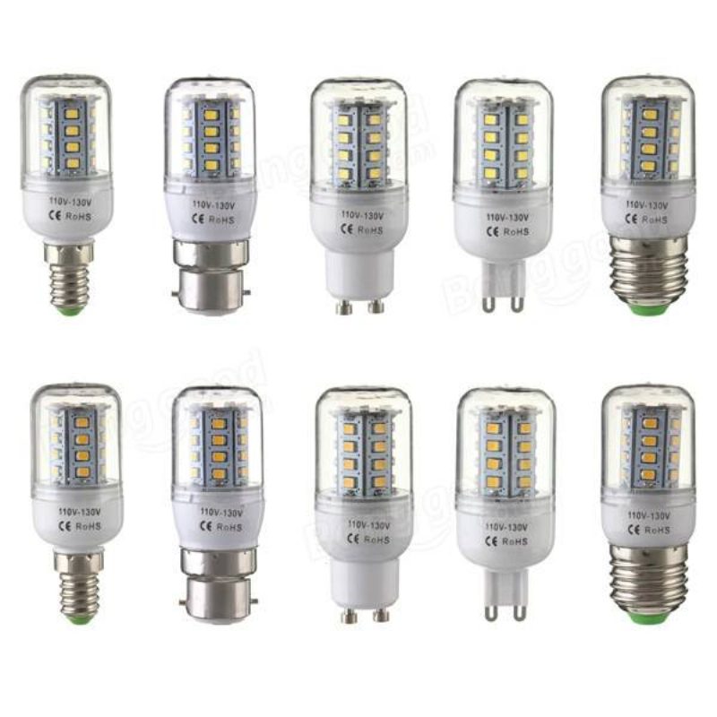 E27/e14/g9/gu10/b22 3.3w 30 Smd 2835 Led Kukorica Izzó Meleg Fehér/fehér 110v