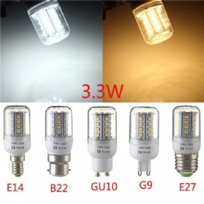 E27/e14/g9/gu10/b22 3.3w 30 Smd 2835 Led Kukorica Izzó Meleg Fehér/fehér 110v