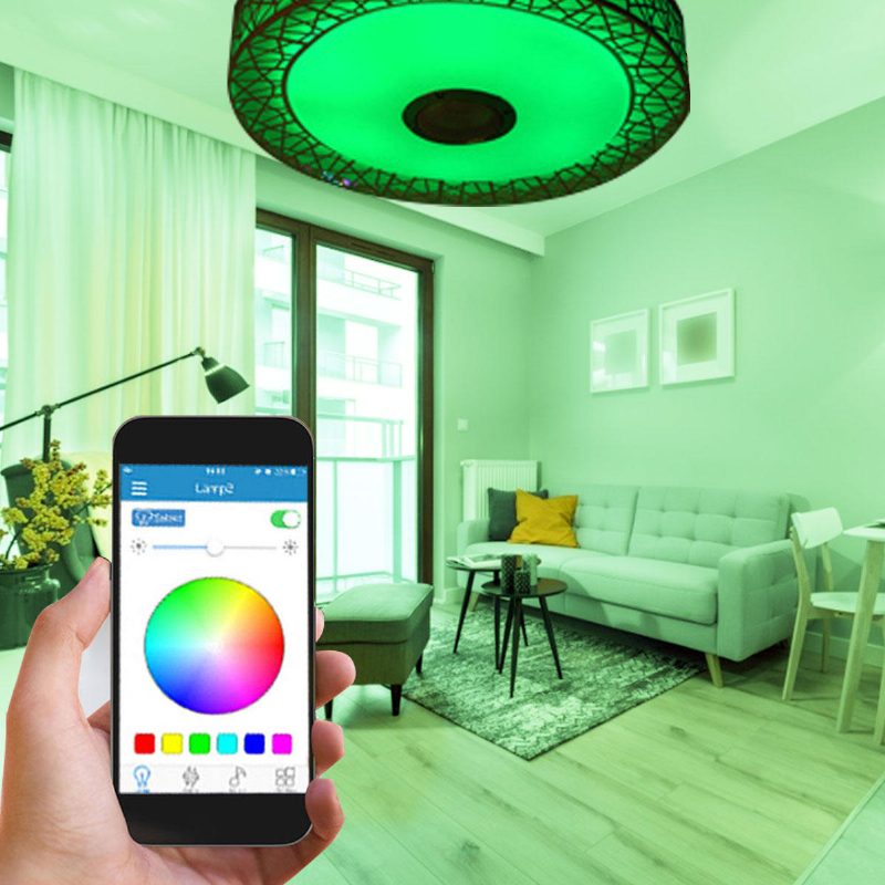 Led Rgb Mennyezeti Fény Bluetooth Hanglámpa App Távirányító 100-240v