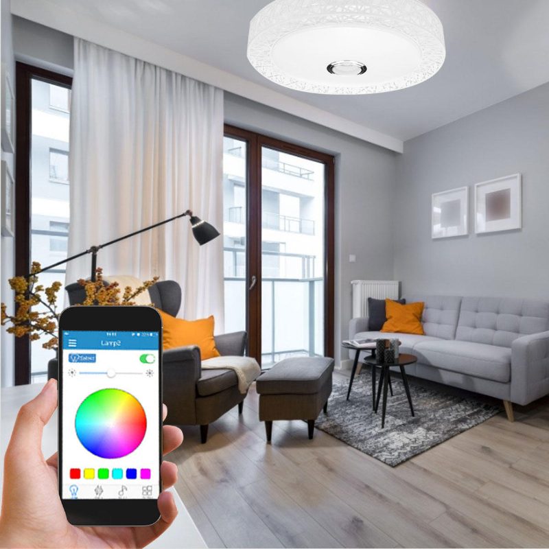 Led Rgb Mennyezeti Fény Bluetooth Hanglámpa App Távirányító 100-240v