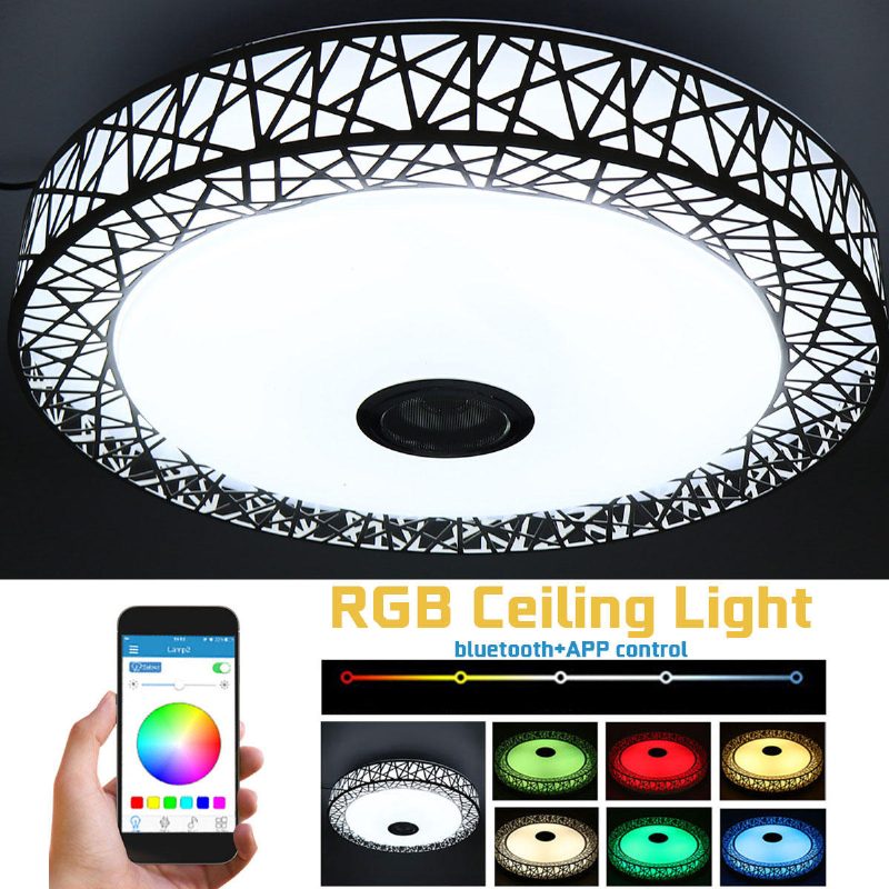 Led Rgb Mennyezeti Fény Bluetooth Hanglámpa App Távirányító 100-240v