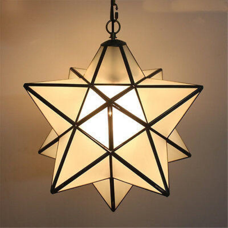 Moravian Star Glass Függeszték Csillár Világos Modern Mennyezeti Lámpatest Dekor