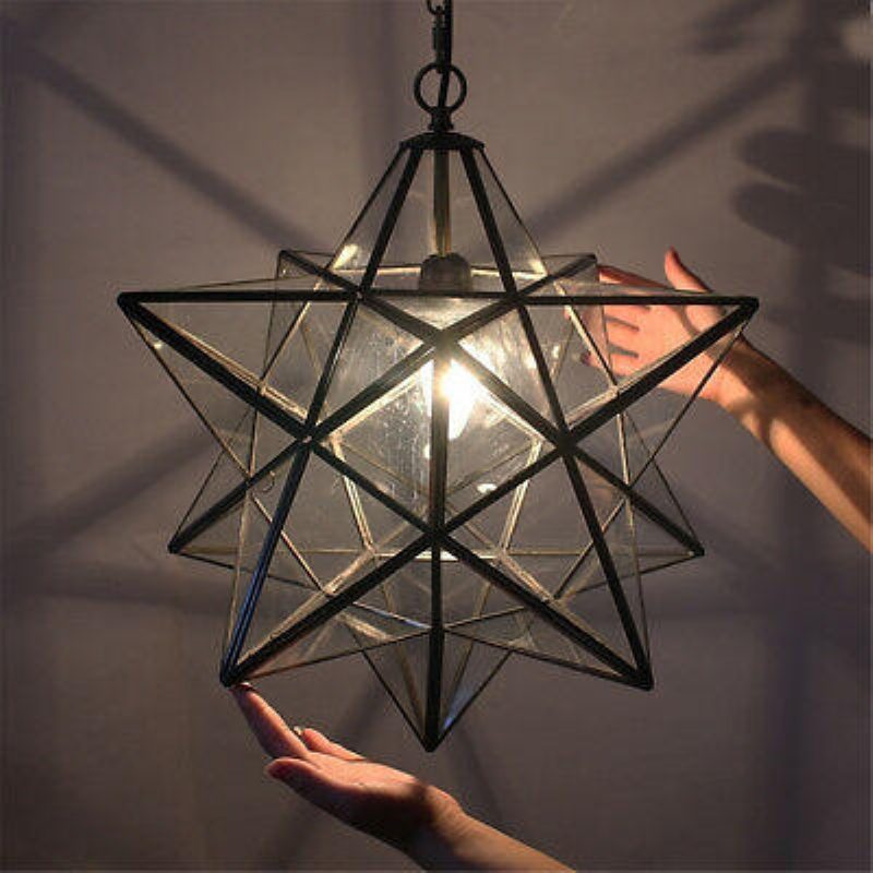 Moravian Star Glass Függeszték Csillár Világos Modern Mennyezeti Lámpatest Dekor