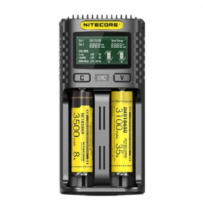 Nitecore Um2 Lcd Kijelző 5v/2a Lítium Akkumulátor Töltő Usb Qc Smart Rapid Aa Aaa 18650 21700 26650