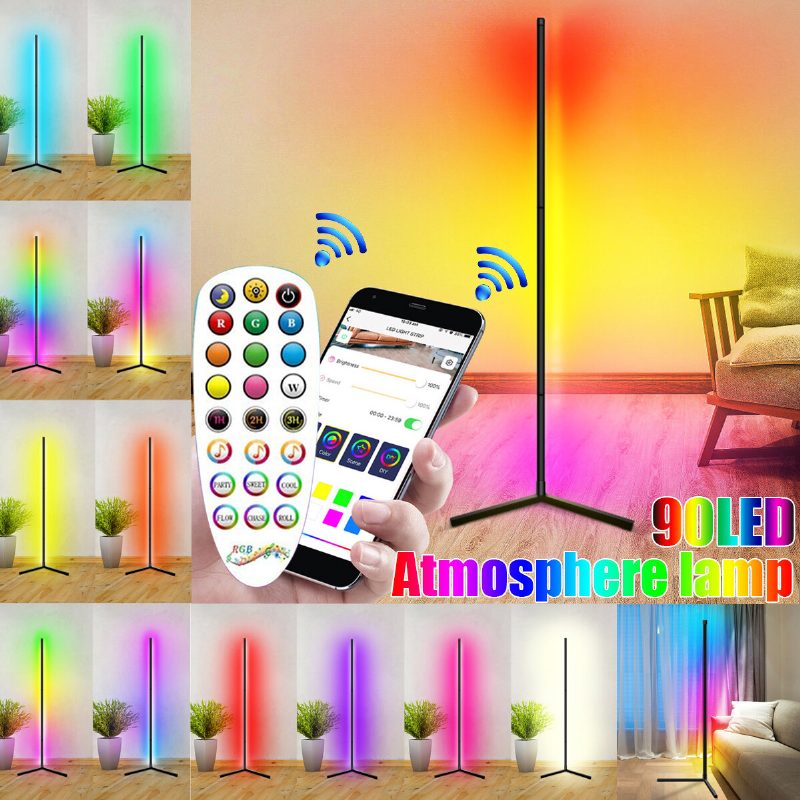 Sarok Állólámpa Rgb Színváltó Saroklámpa Szabályozható Led Bluetooth Környezeti Fény