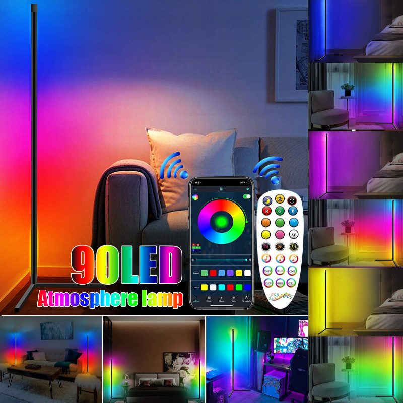 Sarok Állólámpa Rgb Színváltó Saroklámpa Szabályozható Led Bluetooth Környezeti Fény