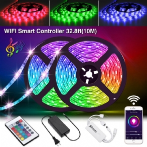 Solmore 2*5m Led Csíkok Wifi Vezeték Nélküli Okostelefon App Control 300 Led Szalagfény Vízálló Ip65 Rugalmas Rgb 24 Gombos Karácsonyi Díszekkel Fényekkel