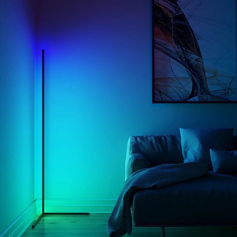 Színes 3000k Fényerősségű Rgb Távirányítós Led Állólámpák Fekete Fehér Állólámpa Modern