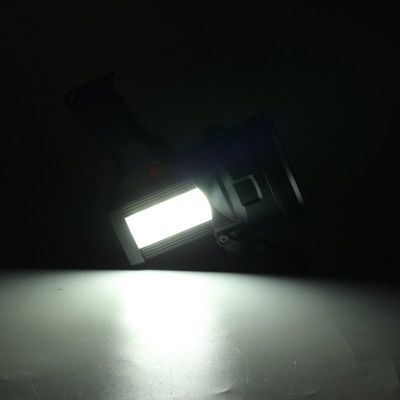 Szuperfényes Led-es Zseblámpa Usb-vel Újratölthető 2 Üzemmódú Spotlámpa Munkalámpa Reflektor Horgászat Vadászat