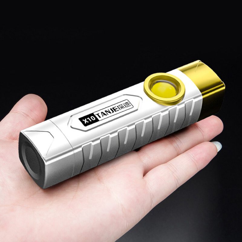 Tanje X10 T8 2000 Mah Usb Újratölthető Led Zseblámpa Fényes Cob Oldalsó Lámpával Ipx6 Vízálló Hordozható Led Kliptartóval