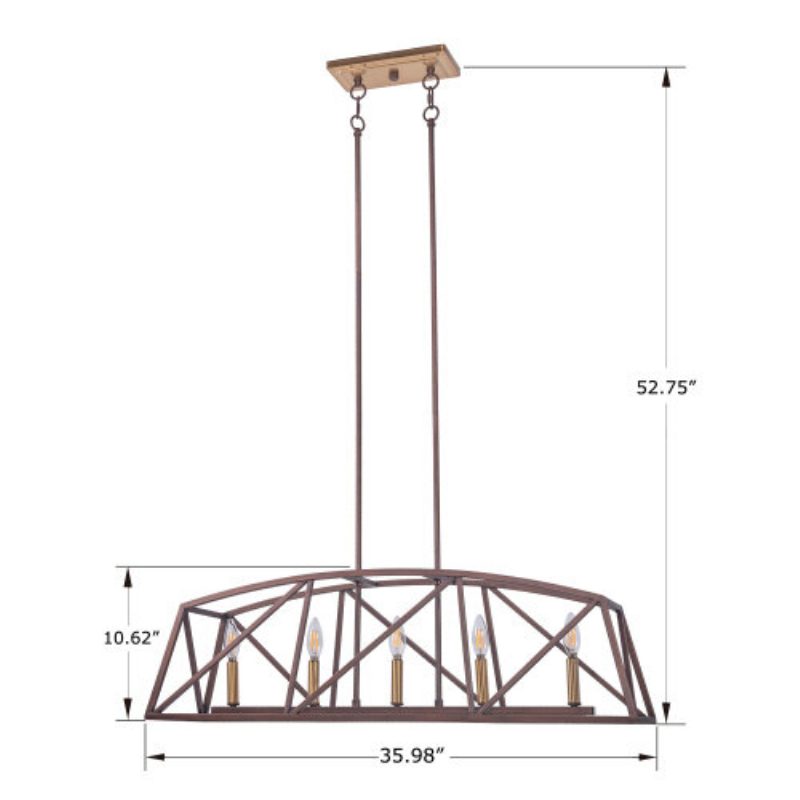 Usa Direct 5 Fényes Gyertya Stílusú Kitchen Island Lineáris Medál