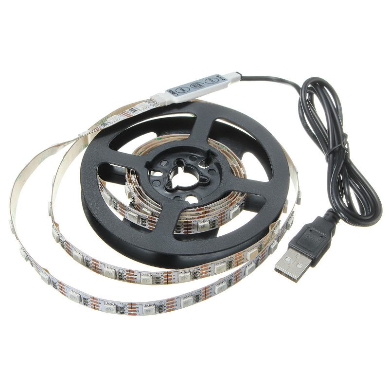 Usb Dc5v Smd5050 Rgb Led Fehér Szalagos Tv Háttérvilágítás Távirányítóval Nem Vízálló