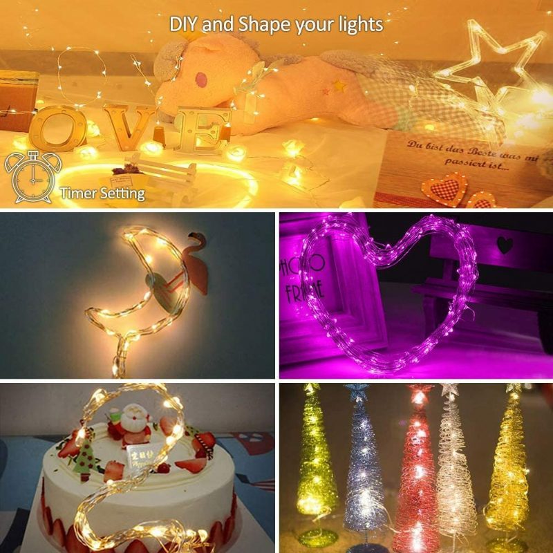 Usb Fairy Lights Led Füzérfények Zene Szinkronizálás Bluetooth App Telefon Beltéri Kültéri Csillogó Lámpák 32.8ft Függő Függönyfüzér Színváltó Csillagos