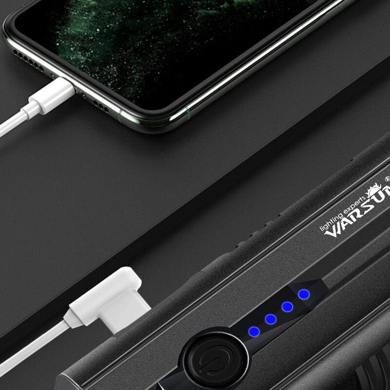 Warsun X608 Dupla P8 Led 1600lm Erős Zseblámpa 16 Gyöngyös Cob Oldalsó Lámpával Telefon Mobil Power Bank Usb Újratölthető Camping Mantain Light