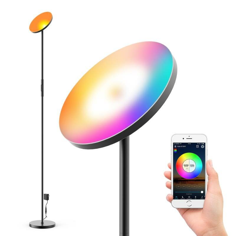 Zengge Ac100-240v 24w Smart Wifi Rgb+cct 2000lm Állólámpa Szabályozható App Hangvezérlés Működik A Google Home Alexával