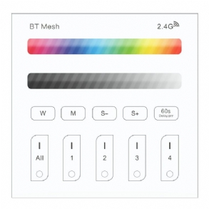 Zj-trbm-rgbw-a Bluetooth Mesh Rgbw Touch Remote Panel Dimmer Controller Munka Az Amazon Alexa Google Home Ac100-240v Segítségével