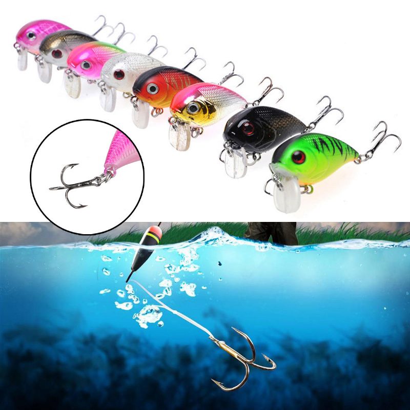 1db 5cm 8g Wobbler Fat Crankbait Horgászcsali Mesterséges Basszus Keménycsali Horgászfelszerelés