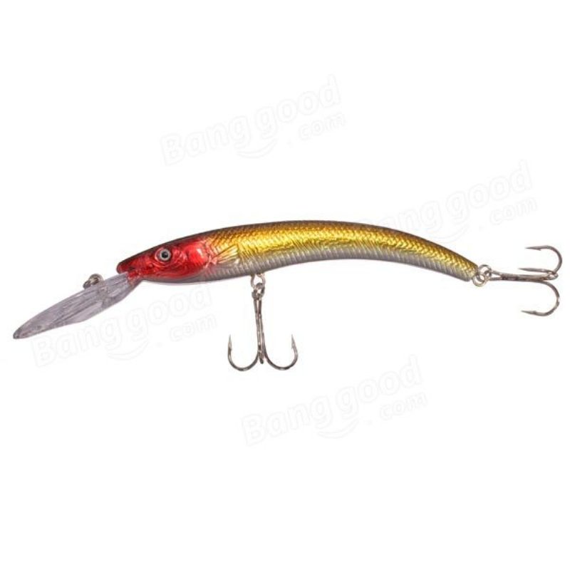 Basszus Horgászcsalik Búvárkodás Crankbaits Minnow Treble Hooks Csali 15.5 cm