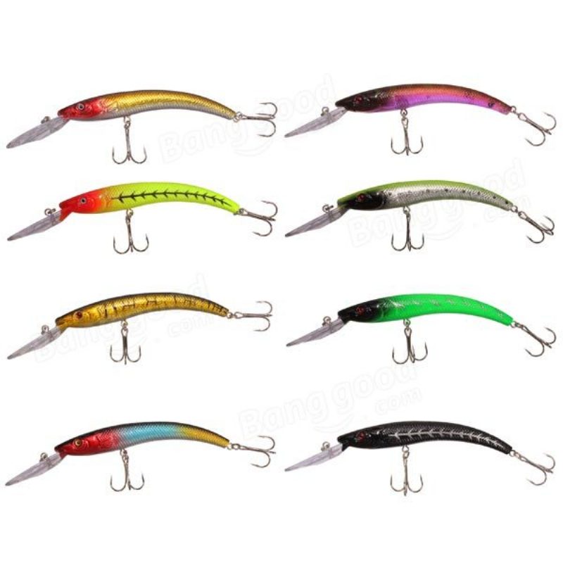 Basszus Horgászcsalik Búvárkodás Crankbaits Minnow Treble Hooks Csali 15.5 cm