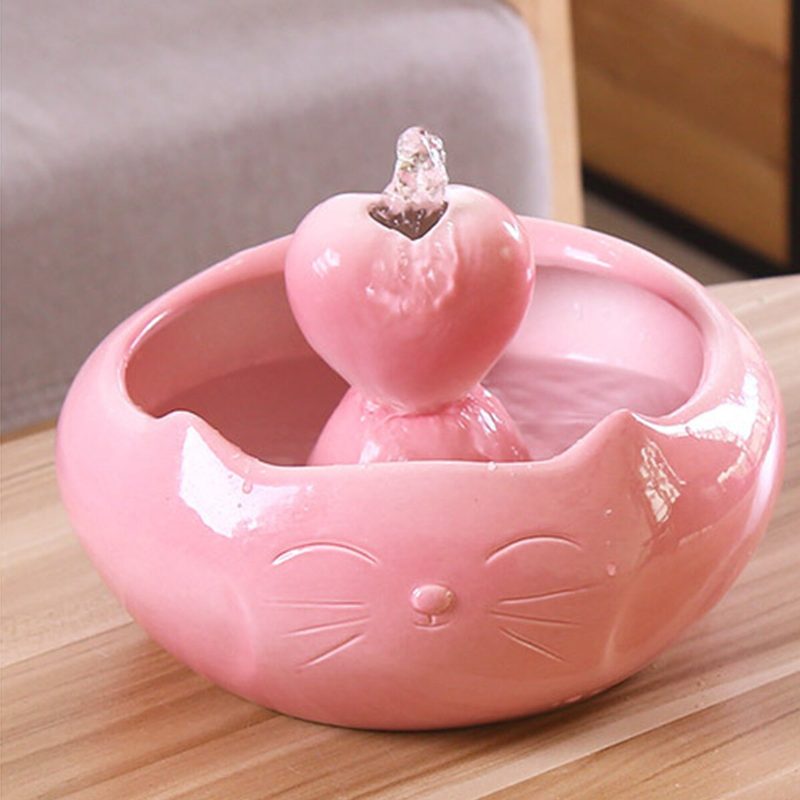 Cat Ear Design 2500 Ml-es Porcelán Automata Keringető Vízadagoló Kisállattál Víz Aranyos Szökőkút Kisállat Ivó Kellékek Zajcsökkentő Pumpával