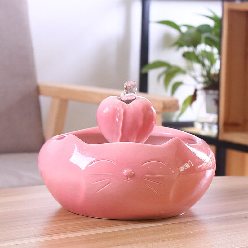 Cat Ear Design 2500 Ml-es Porcelán Automata Keringető Vízadagoló Kisállattál Víz Aranyos Szökőkút Kisállat Ivó Kellékek Zajcsökkentő Pumpával