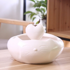 Cat Ear Design 2500 Ml-es Porcelán Automata Keringető Vízadagoló Kisállattál Víz Aranyos Szökőkút Kisállat Ivó Kellékek Zajcsökkentő Pumpával