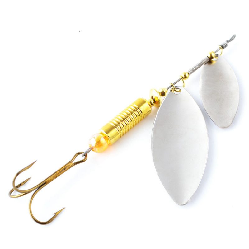 Dupla Spoon Sequins Bass Lure Bait Minnow Fishing Triple Hook Horoggal