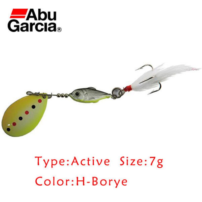 Eredeti Abu Garcia H-borye 7g 12g Spoon Fishing Lure Spinner Csali Háromszögű Horoggal És Tollal