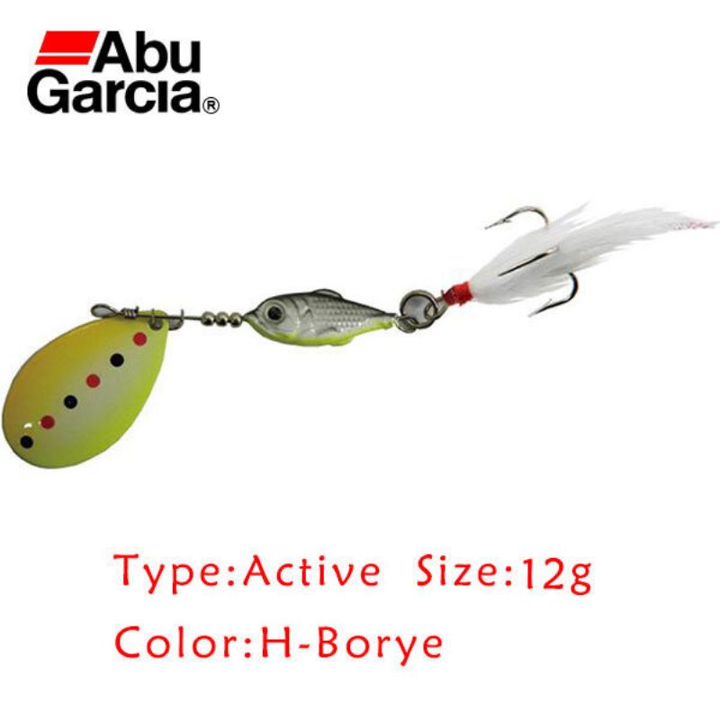 Eredeti Abu Garcia H-borye 7g 12g Spoon Fishing Lure Spinner Csali Háromszögű Horoggal És Tollal