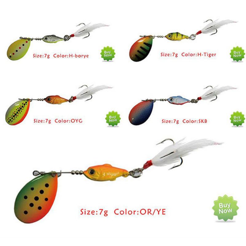 Eredeti Abu Garcia H-borye 7g 12g Spoon Fishing Lure Spinner Csali Háromszögű Horoggal És Tollal