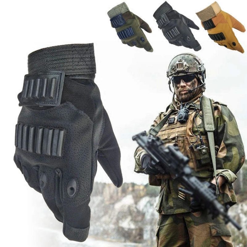 Tactical Full Finger Glove Outdoor Vadászat Sport Kerékpáros Csúszásálló Kesztyű