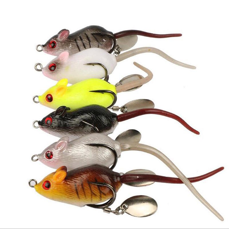 Y118 5cm 10.5g 3d Eyes Soft Mouse Bait Bells Sound Fishing Lure Frog Silicon Mesterséges Csali