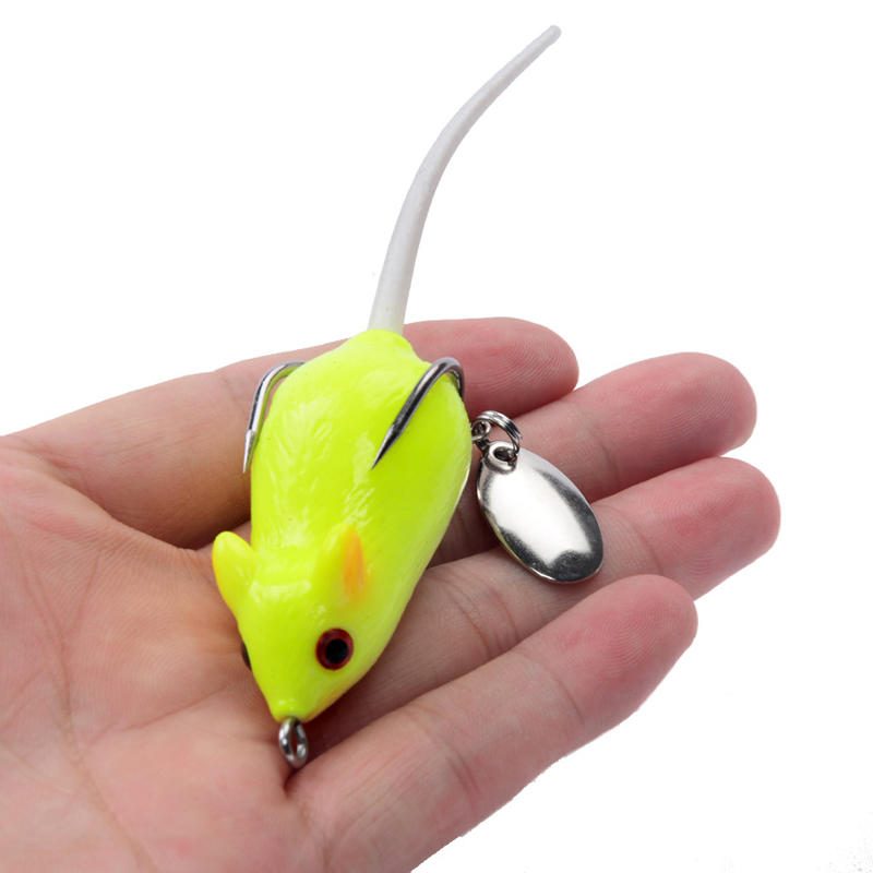 Y118 5cm 10.5g 3d Eyes Soft Mouse Bait Bells Sound Fishing Lure Frog Silicon Mesterséges Csali