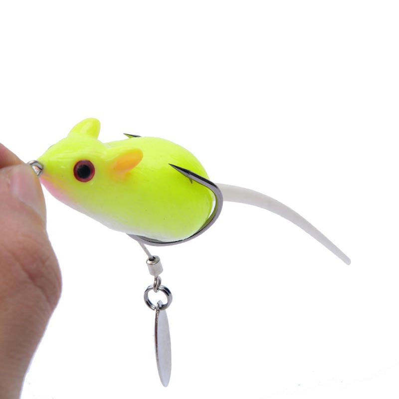 Y118 5cm 10.5g 3d Eyes Soft Mouse Bait Bells Sound Fishing Lure Frog Silicon Mesterséges Csali