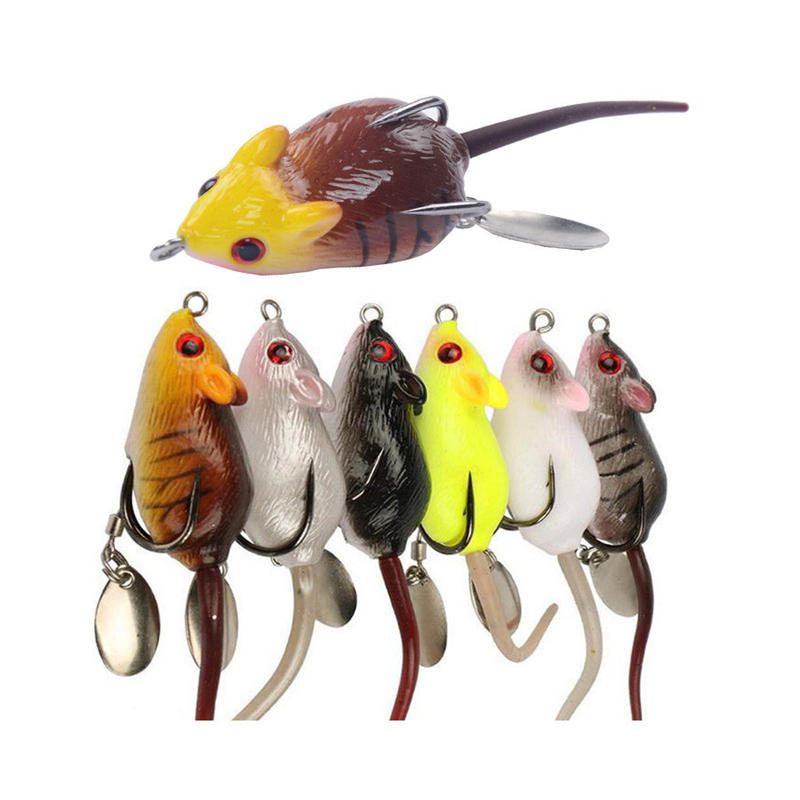 Y118 5cm 10.5g 3d Eyes Soft Mouse Bait Bells Sound Fishing Lure Frog Silicon Mesterséges Csali