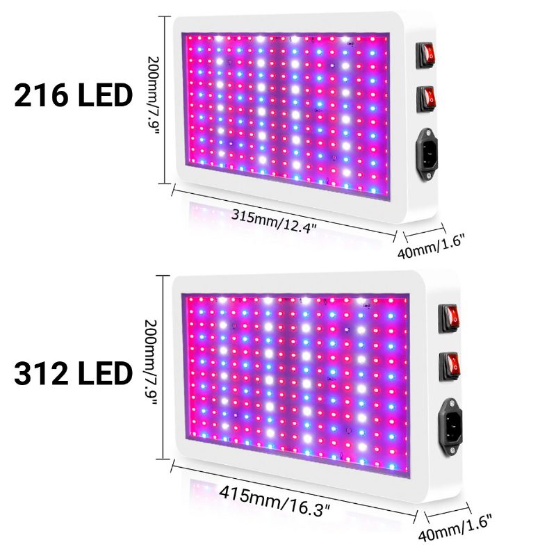 110v~220v 216/312led Grow Light Növényi Lámpa Panel Teljes Spektrum Beltéri Hidroponikus Virágokhoz