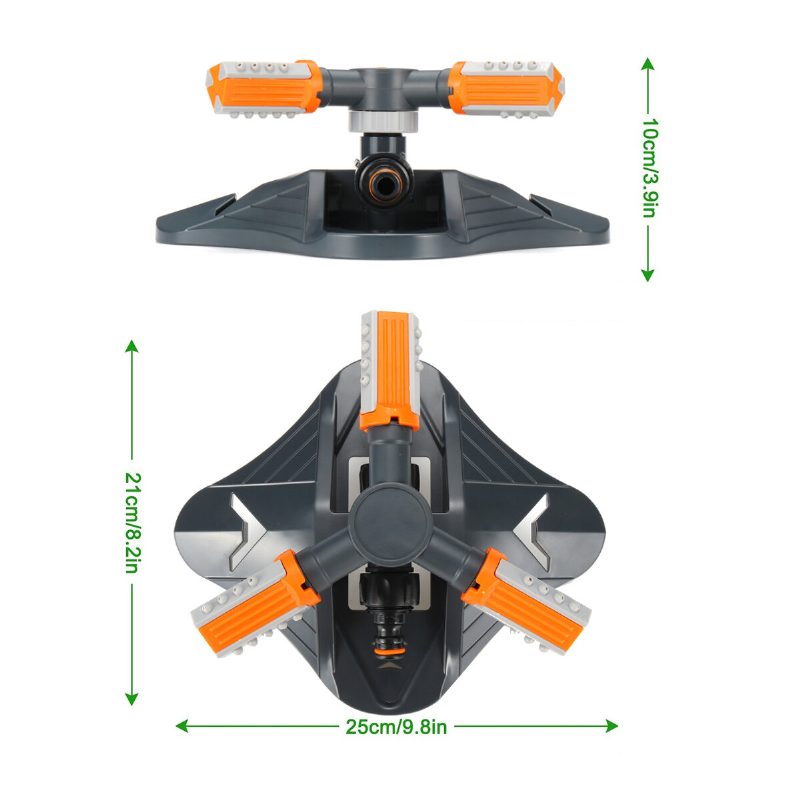 3 Karú Automatikus 360°-ban Forgó Fűlocsoló Szórófej Kerti Öntöző Öntözőeszköz