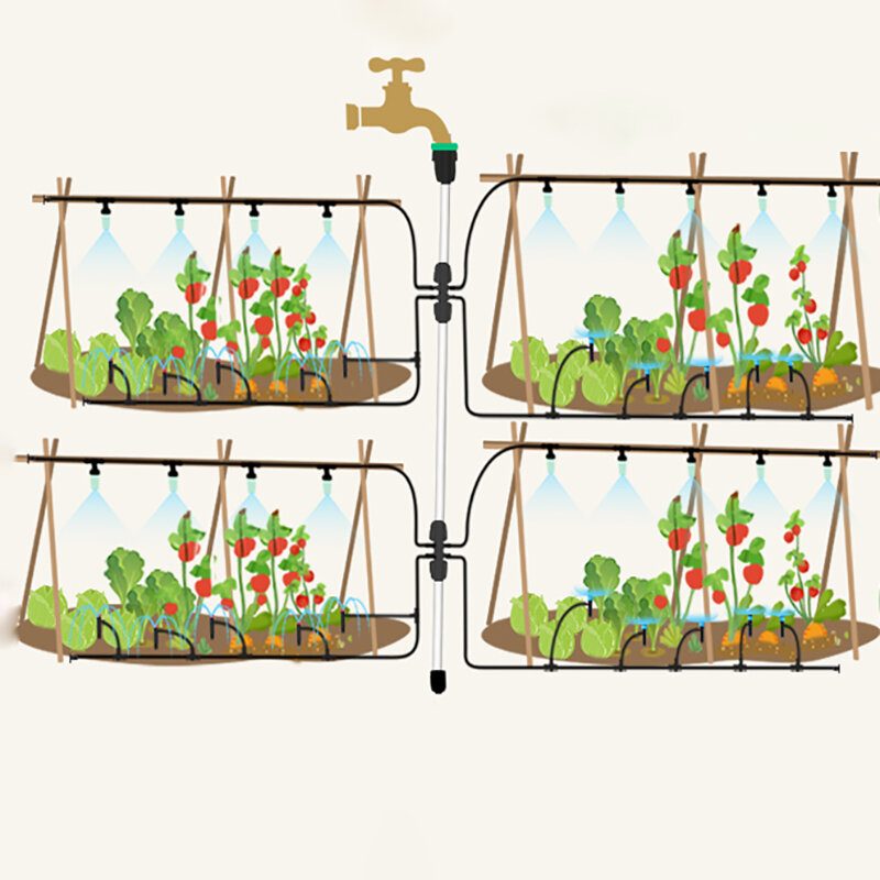 40m Pvc Automatikus Mikro Csepegtető Öntözőkészlet Víztakarékos Öntözőrendszer