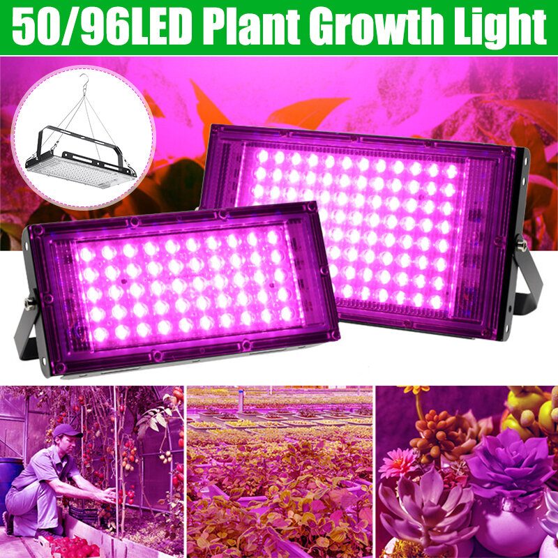 50/96 Led Grow Light Teljes Spektrumú Üvegházhatású Növény Növényi Virág Hidroponikus Ip65 Vízálló Lámpa